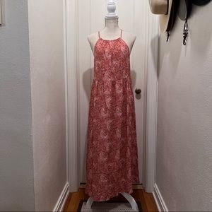 NWOT Old Navy Sleeveless High Neck Maxi Dress Pink Floral